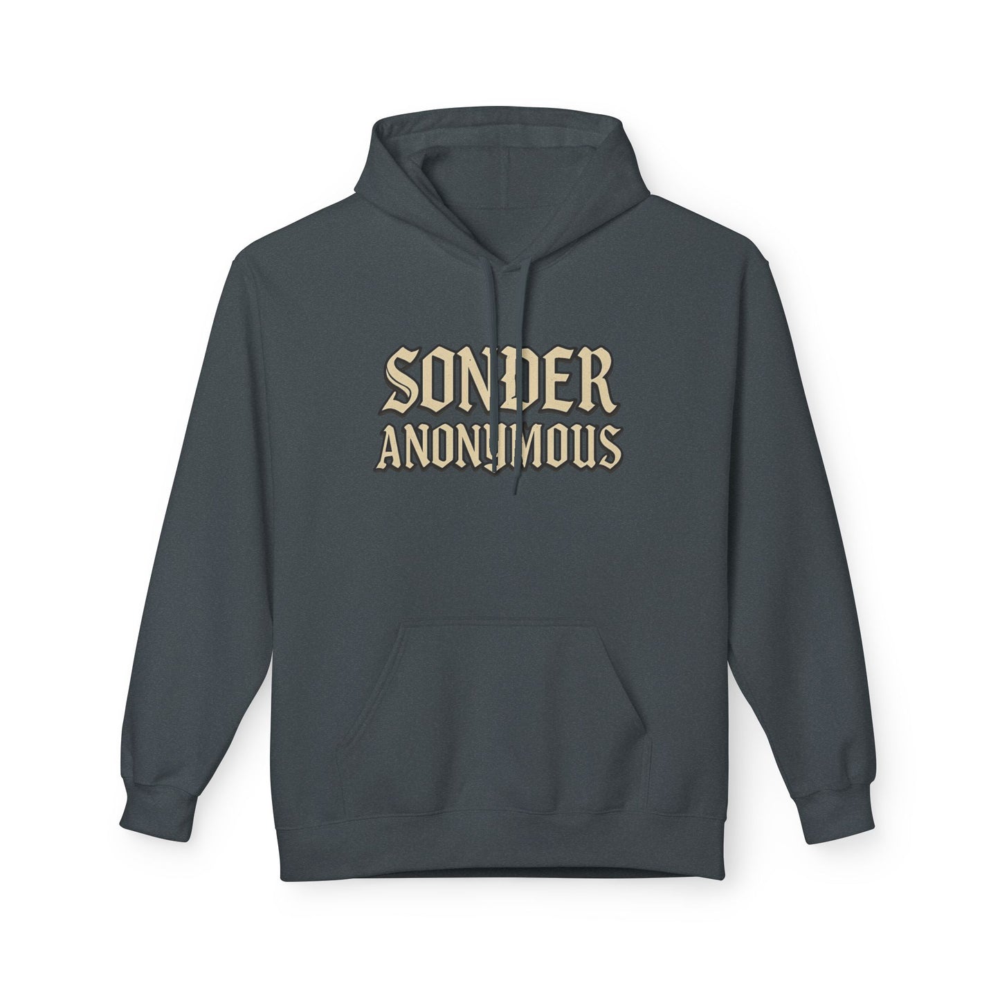 Sonder Anonymous Unisex Fleece Hoodie, Graphic Sweatshirt, Cozy Casual Wear, Gift for Friends, Streetwear Style