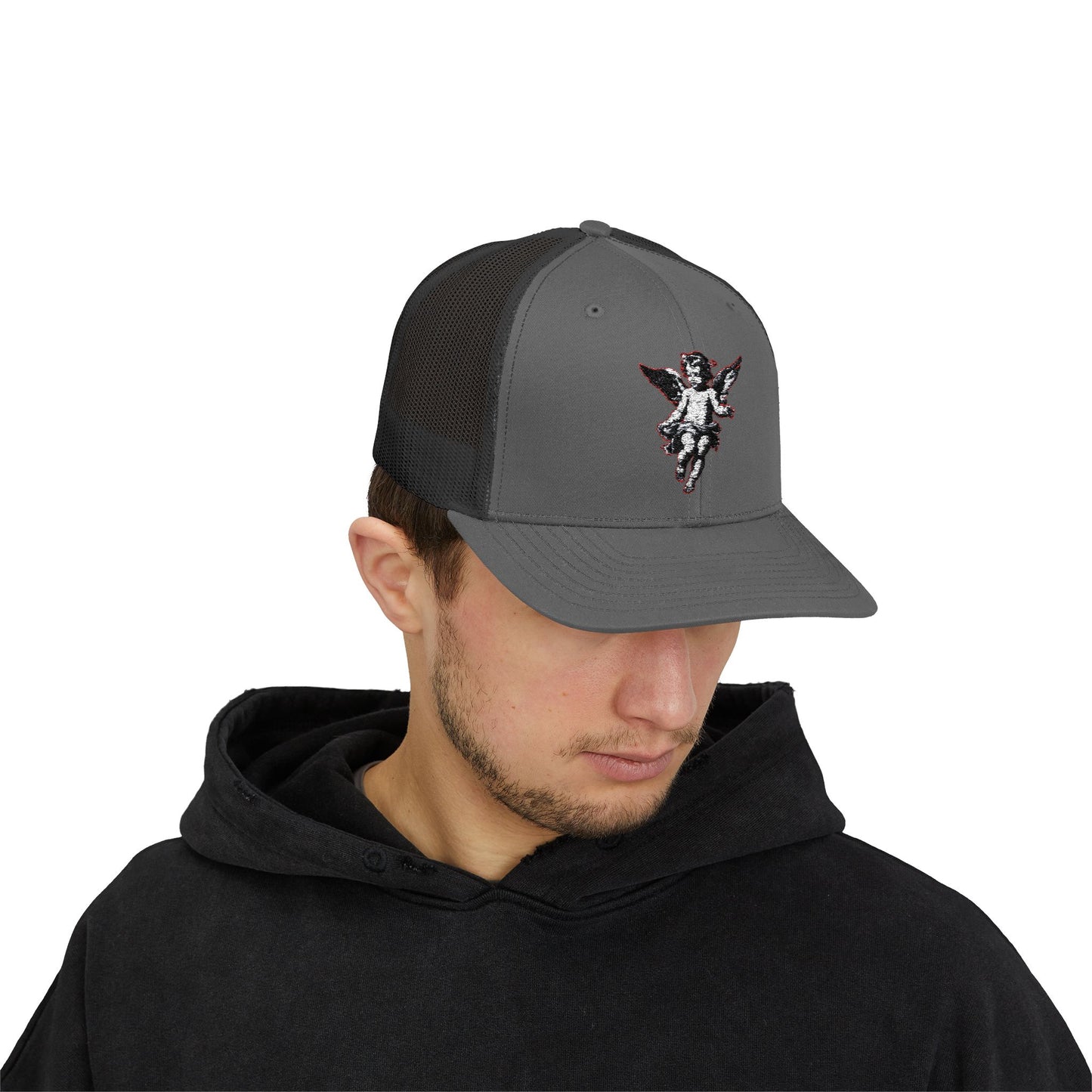 Angel Sequin Snapback Trucker Cap, Trendy Hat for Teens, Summer Style, Festival Wear, Gift for Friends, Casual Accessories
