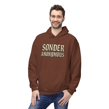 Sonder Anonymous Unisex Fleece Hoodie, Graphic Sweatshirt, Cozy Casual Wear, Gift for Friends, Streetwear Style
