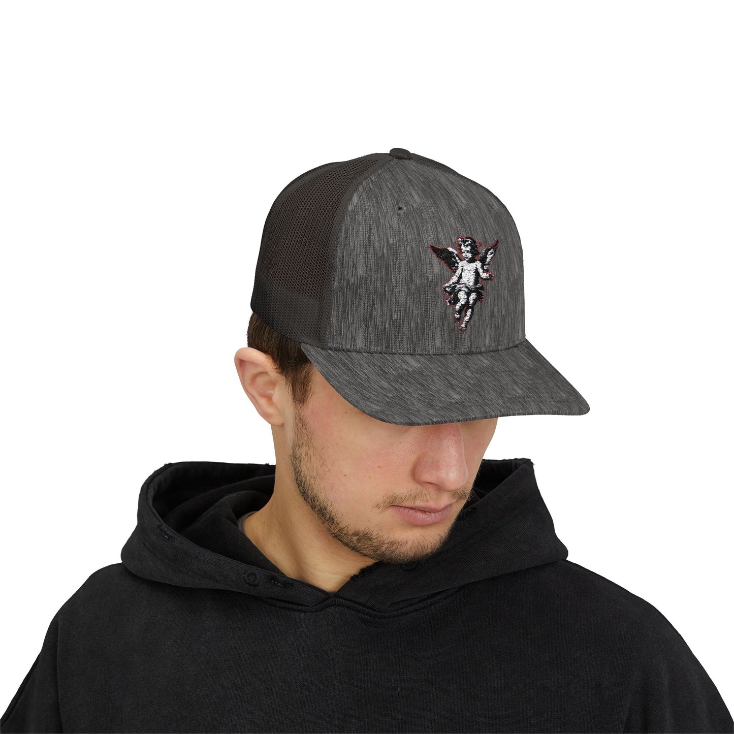 Angel Sequin Snapback Trucker Cap, Trendy Hat for Teens, Summer Style, Festival Wear, Gift for Friends, Casual Accessories