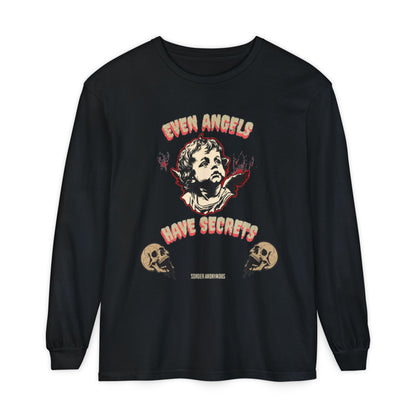Edgy Angel Long Sleeve T-Shirt, Streetwear Fashion, Casual Wear, Unique Graphic Tee, Unisex Apparel, Gift for Him/Her