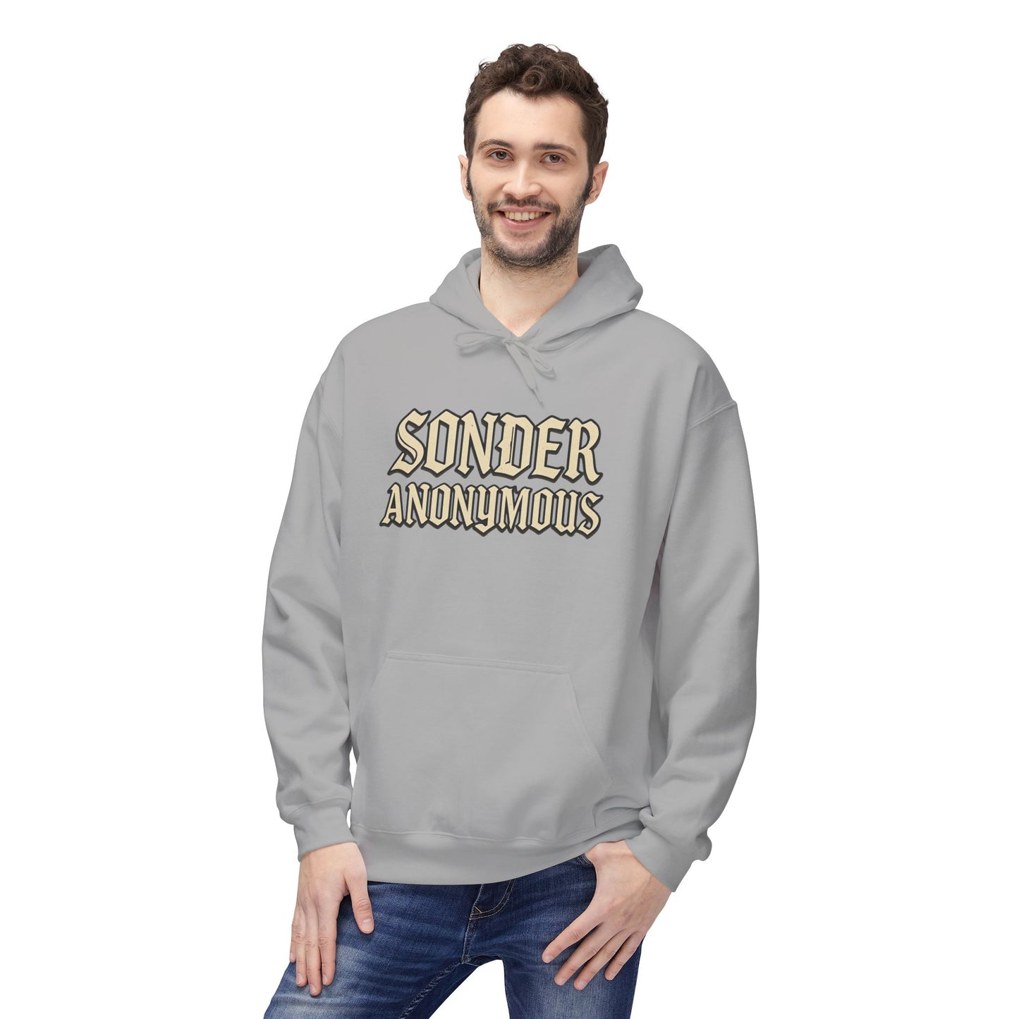 Sonder Anonymous Unisex Fleece Hoodie, Graphic Sweatshirt, Cozy Casual Wear, Gift for Friends, Streetwear Style