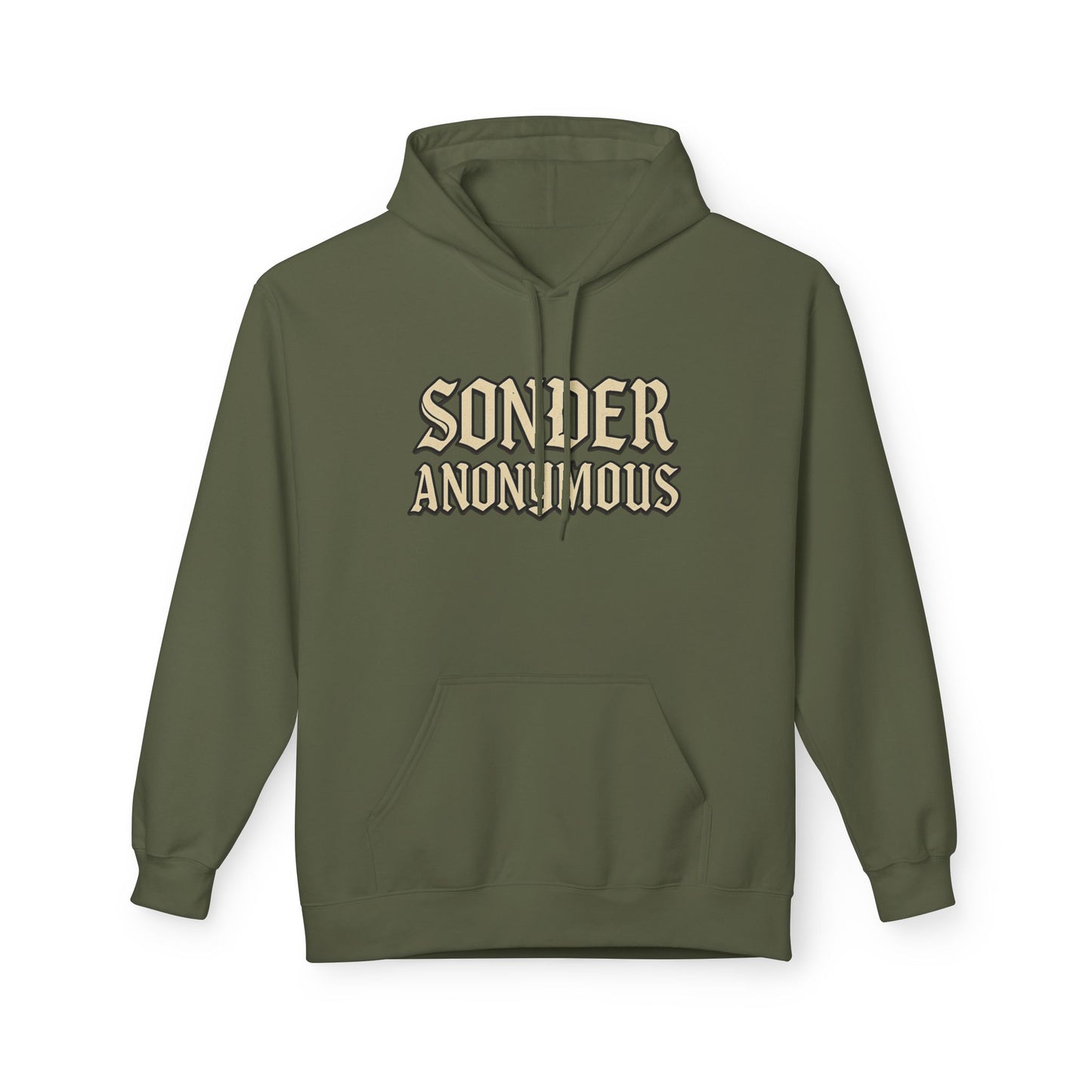 Sonder Anonymous Unisex Fleece Hoodie, Graphic Sweatshirt, Cozy Casual Wear, Gift for Friends, Streetwear Style