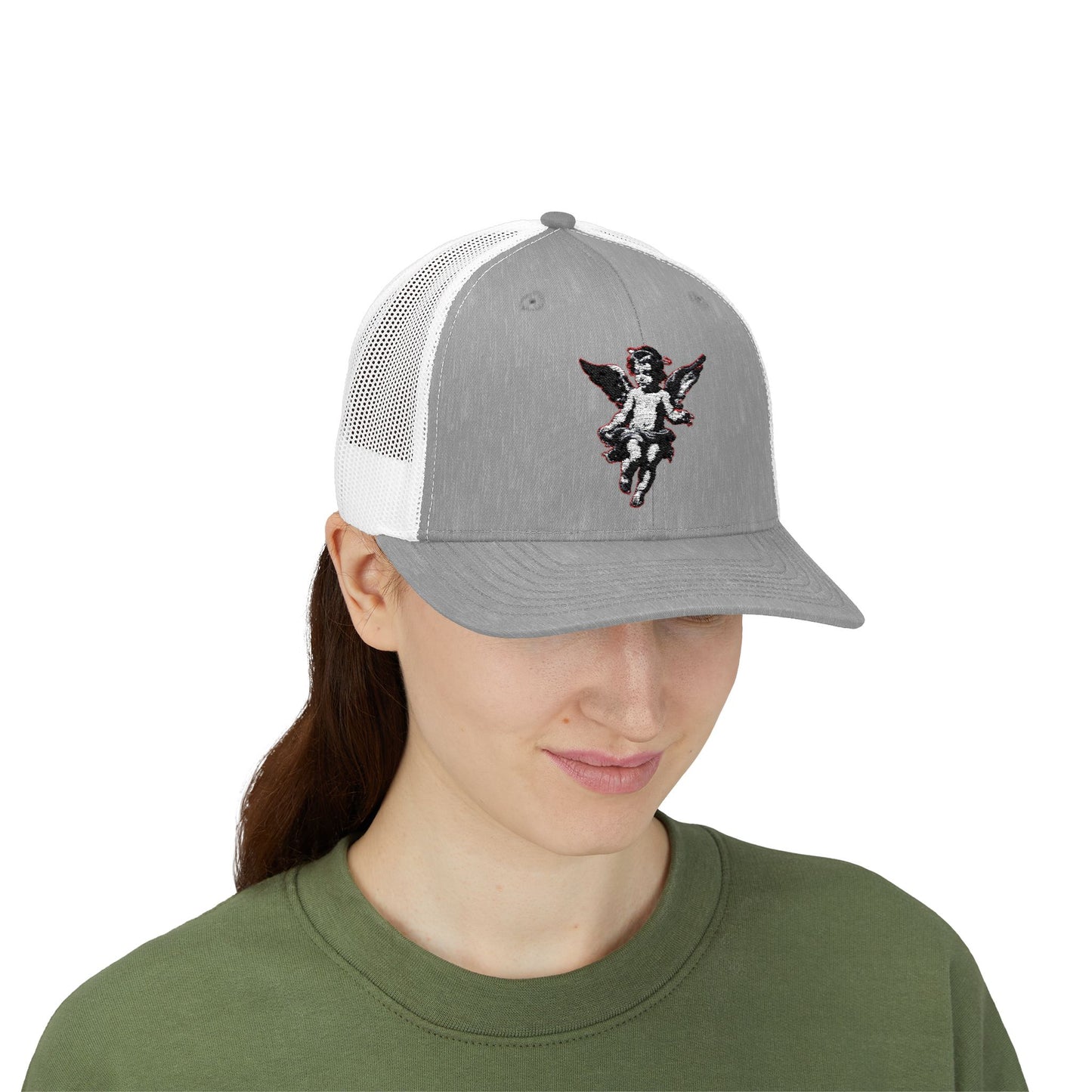 Angel Sequin Snapback Trucker Cap, Trendy Hat for Teens, Summer Style, Festival Wear, Gift for Friends, Casual Accessories