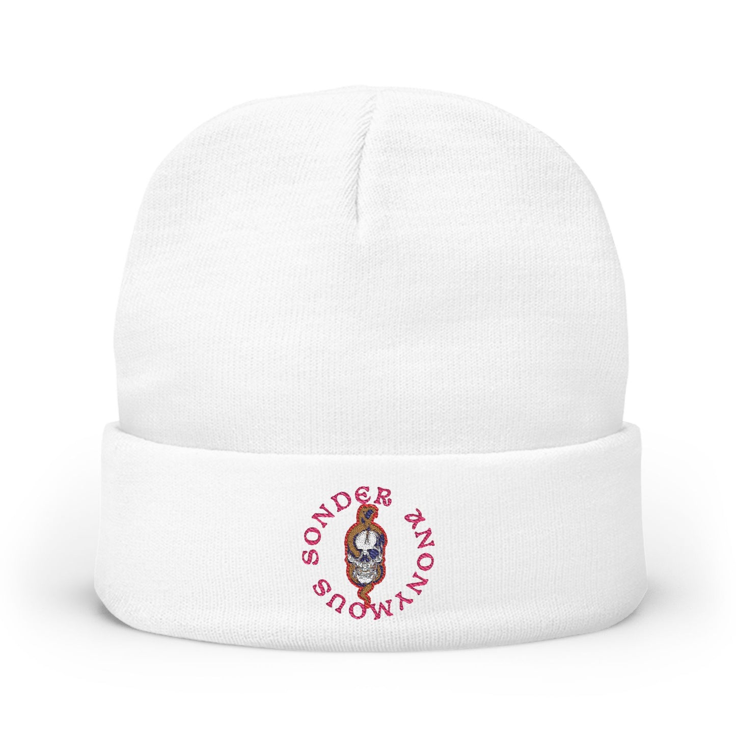 Cozy Embroidered Knit Beanie, Winter Hat, Fashion Accessory, Gift for Her, Seasonal Beanie, Warm Headwear