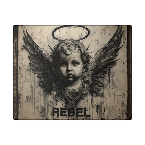 Artistic Stretched Canvas Print, Rebel Angel Wall Art, Contemporary Home Decor, Unique Gift, Modern Art for Living Room