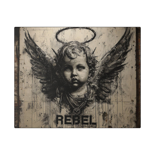 Artistic Stretched Canvas Print, Rebel Angel Wall Art, Contemporary Home Decor, Unique Gift, Modern Art for Living Room