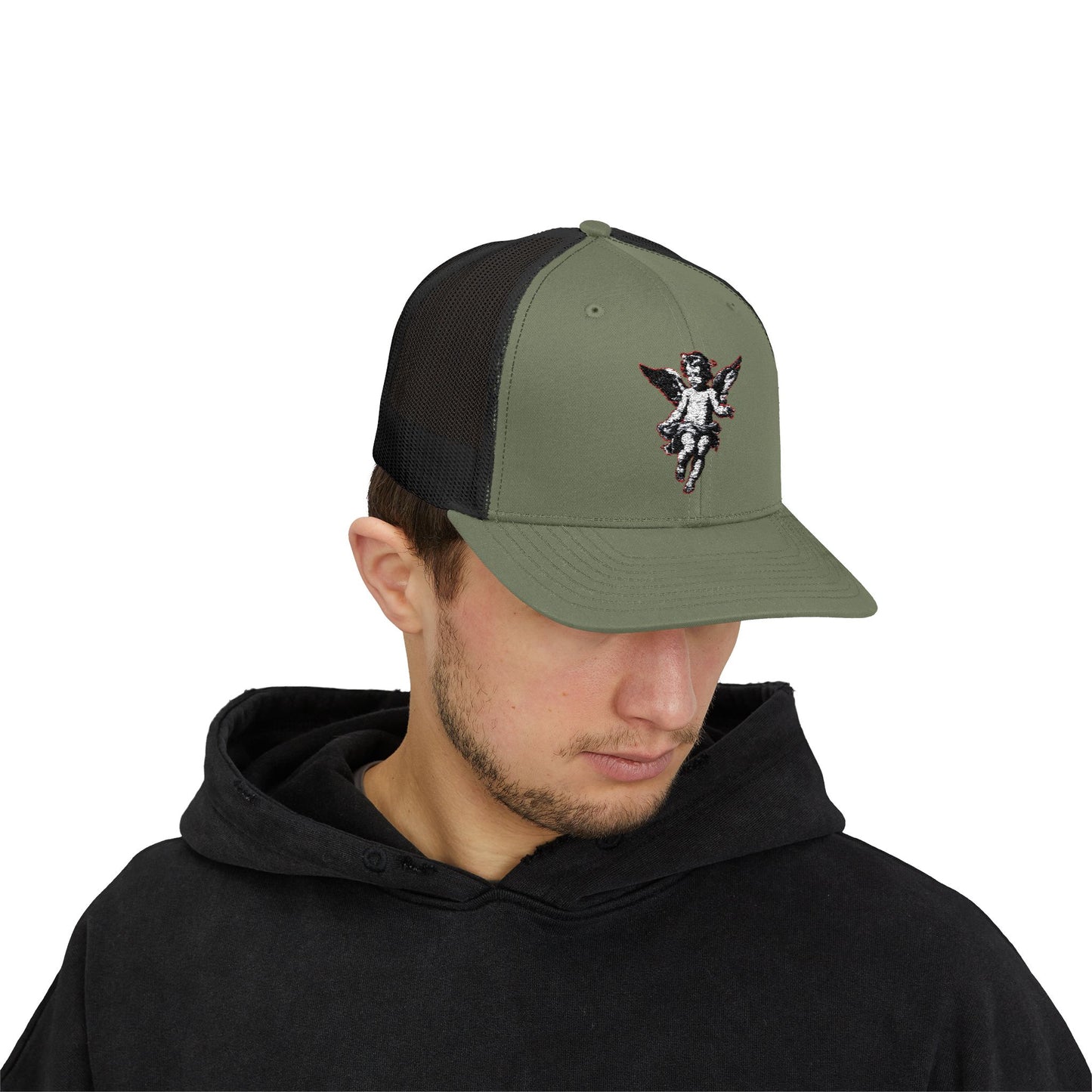 Angel Sequin Snapback Trucker Cap, Trendy Hat for Teens, Summer Style, Festival Wear, Gift for Friends, Casual Accessories