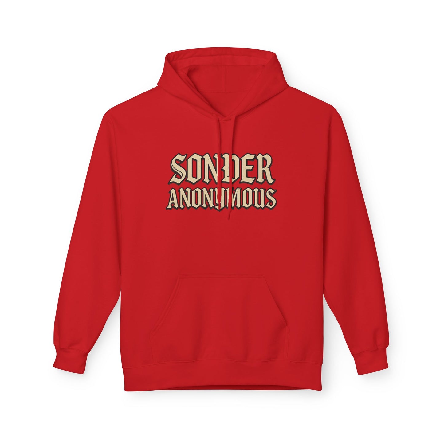Sonder Anonymous Unisex Fleece Hoodie, Graphic Sweatshirt, Cozy Casual Wear, Gift for Friends, Streetwear Style