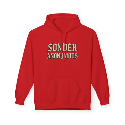 Sonder Anonymous Unisex Fleece Hoodie, Graphic Sweatshirt, Cozy Casual Wear, Gift for Friends, Streetwear Style