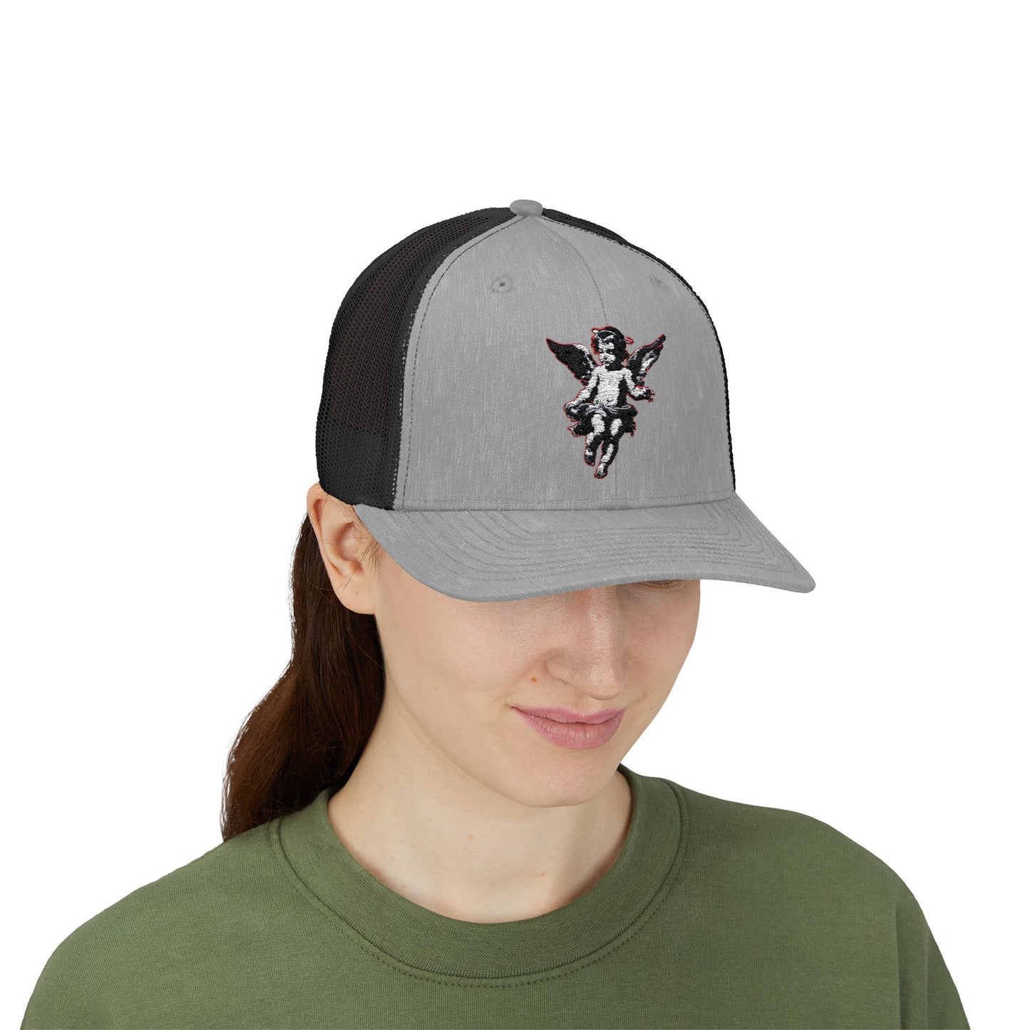 Angel Sequin Snapback Trucker Cap, Trendy Hat for Teens, Summer Style, Festival Wear, Gift for Friends, Casual Accessories