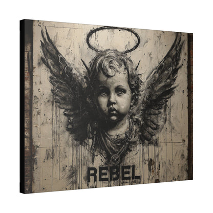 Artistic Stretched Canvas Print, Rebel Angel Wall Art, Contemporary Home Decor, Unique Gift, Modern Art for Living Room