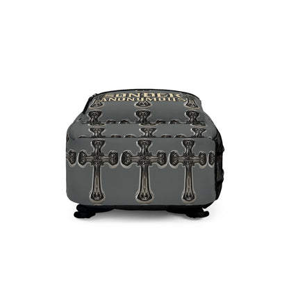 Sonder Anonymous Backpack with Cross Design – Stylish, Unique, Perfect for School, Travel, Gifts, or Everyday Use