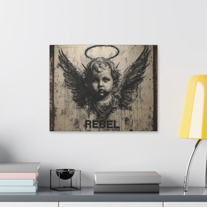 Artistic Stretched Canvas Print, Rebel Angel Wall Art, Contemporary Home Decor, Unique Gift, Modern Art for Living Room