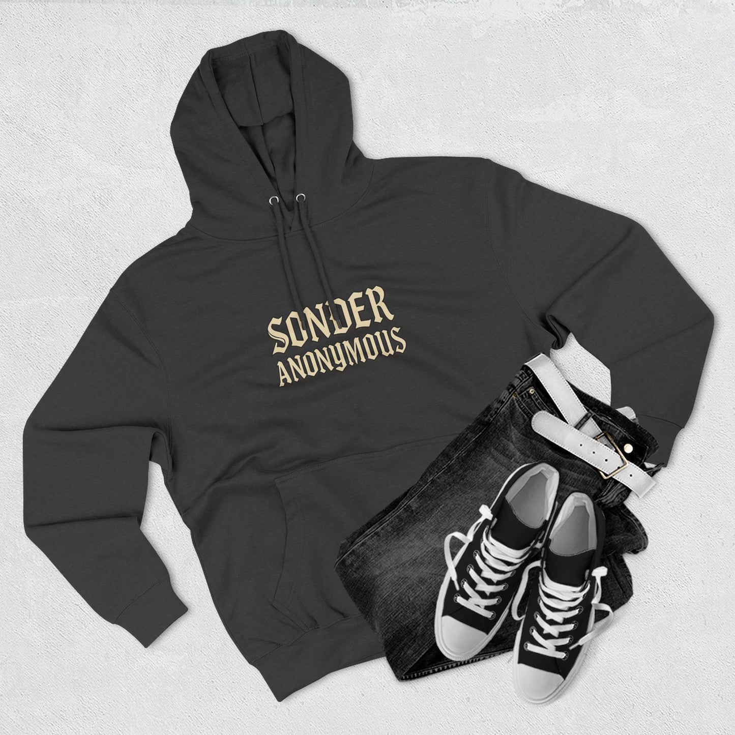 Sonder Anonymous Three-Panel Fleece Hoodie for Ultimate Comfort, Casual Style, Streetwear, Unique Gift, Everyday Wear