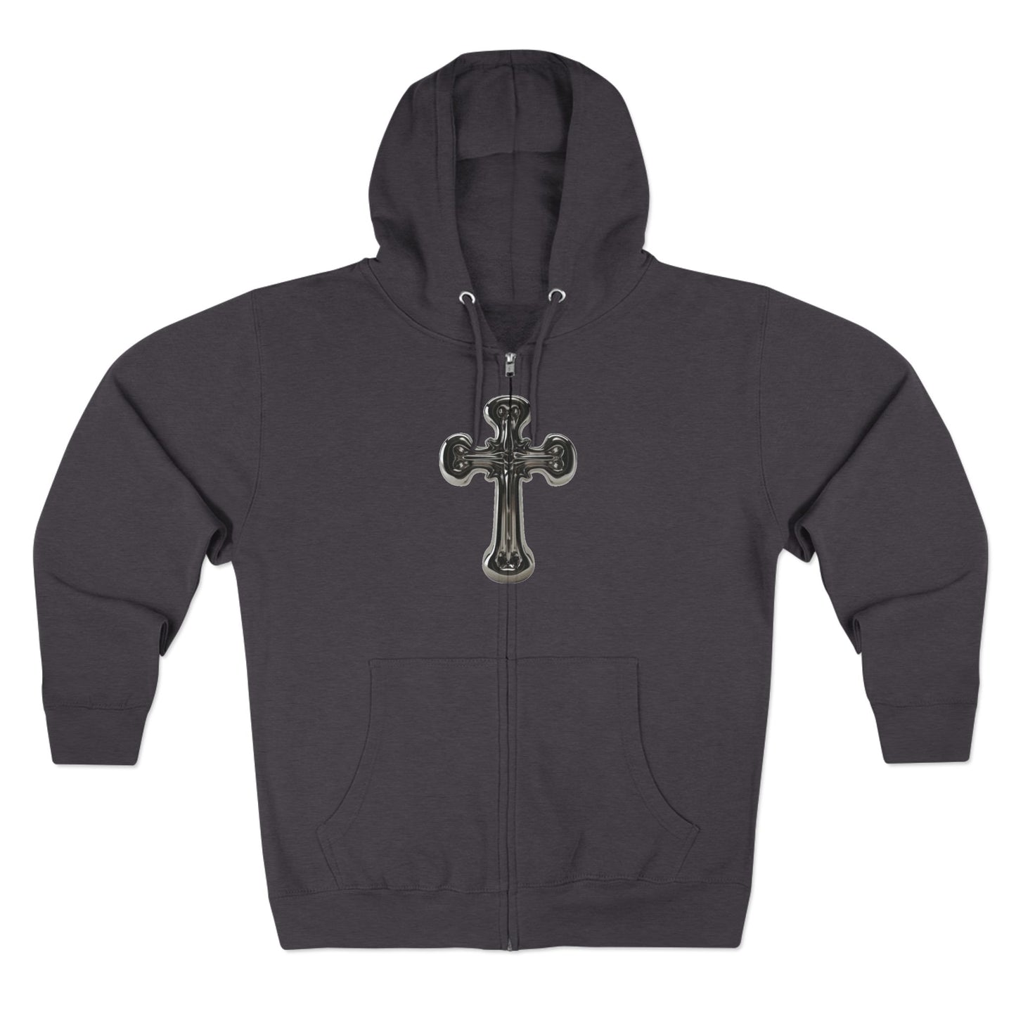 Gothic Cross Zip Hoodie for Spiritual Souls, Unisex Hoodie, Faith-Based Apparel, Cozy Fashion, Gift for Her/Him