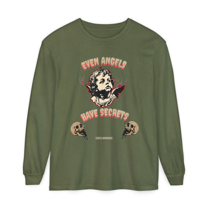 Edgy Angel Long Sleeve T-Shirt, Streetwear Fashion, Casual Wear, Unique Graphic Tee, Unisex Apparel, Gift for Him/Her