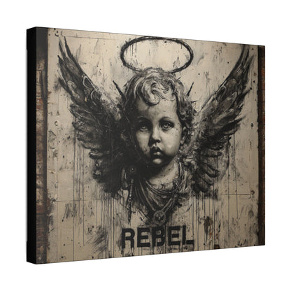 Artistic Stretched Canvas Print, Rebel Angel Wall Art, Contemporary Home Decor, Unique Gift, Modern Art for Living Room