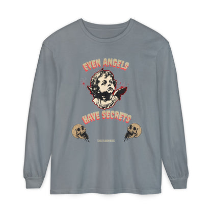 Edgy Angel Long Sleeve T-Shirt, Streetwear Fashion, Casual Wear, Unique Graphic Tee, Unisex Apparel, Gift for Him/Her