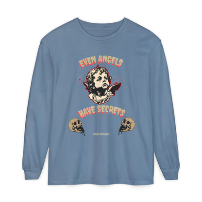 Edgy Angel Long Sleeve T-Shirt, Streetwear Fashion, Casual Wear, Unique Graphic Tee, Unisex Apparel, Gift for Him/Her