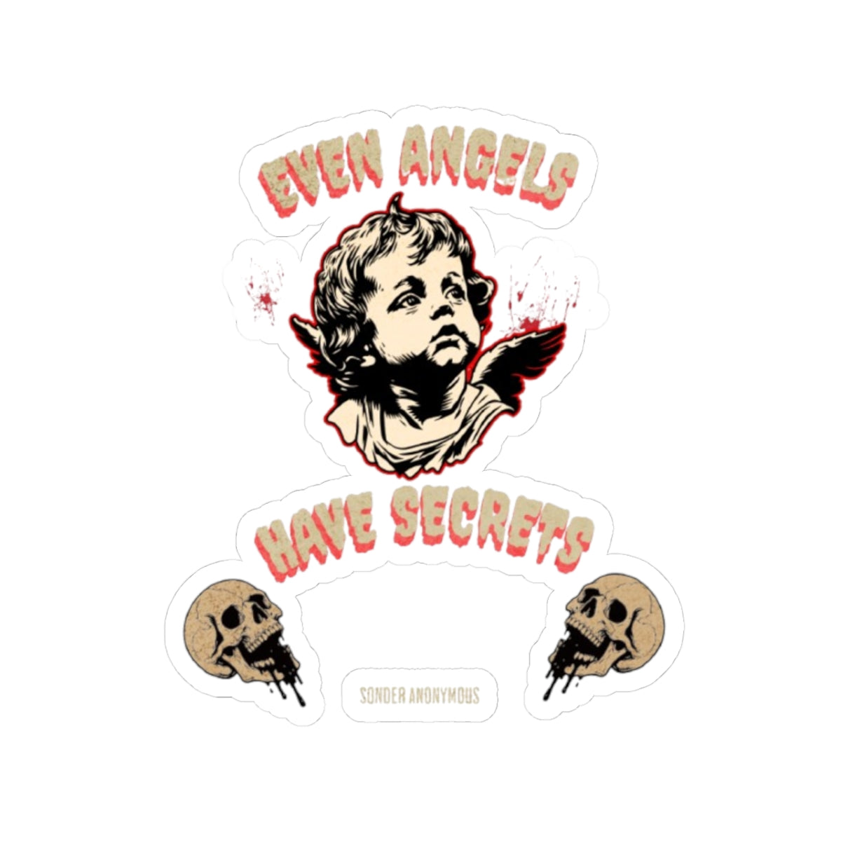Angelic Secrets Kiss-Cut Stickers | Gothic Decor, Laptop Accessories, Unique Gifts, Artful Vibe, Spiritual Expressions