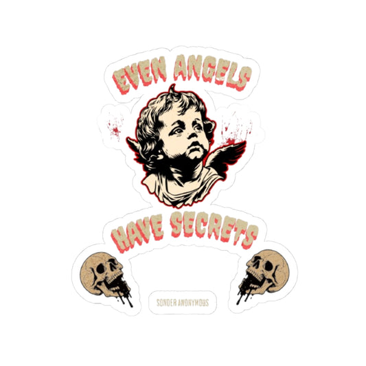 Angelic Secrets Kiss-Cut Stickers | Gothic Decor, Laptop Accessories, Unique Gifts, Artful Vibe, Spiritual Expressions