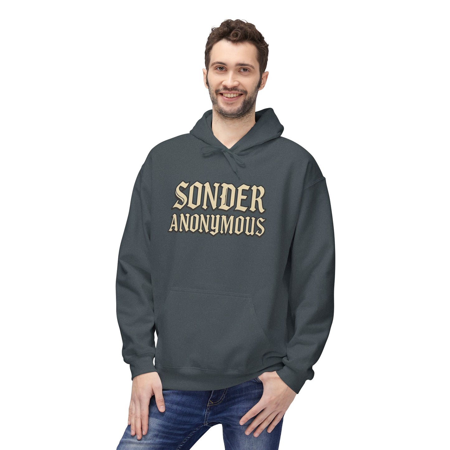 Sonder Anonymous Unisex Fleece Hoodie, Graphic Sweatshirt, Cozy Casual Wear, Gift for Friends, Streetwear Style