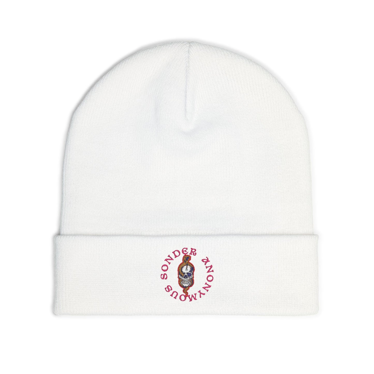 Cozy Embroidered Knit Beanie, Winter Hat, Fashion Accessory, Gift for Her, Seasonal Beanie, Warm Headwear