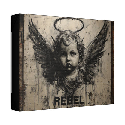 Artistic Stretched Canvas Print, Rebel Angel Wall Art, Contemporary Home Decor, Unique Gift, Modern Art for Living Room