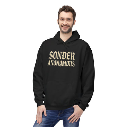 Sonder Anonymous Unisex Fleece Hoodie, Graphic Sweatshirt, Cozy Casual Wear, Gift for Friends, Streetwear Style