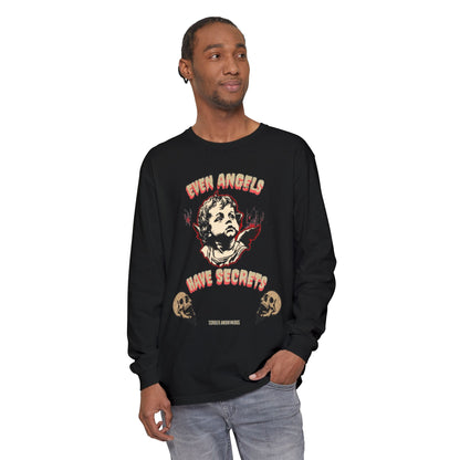 Edgy Angel Long Sleeve T-Shirt, Streetwear Fashion, Casual Wear, Unique Graphic Tee, Unisex Apparel, Gift for Him/Her