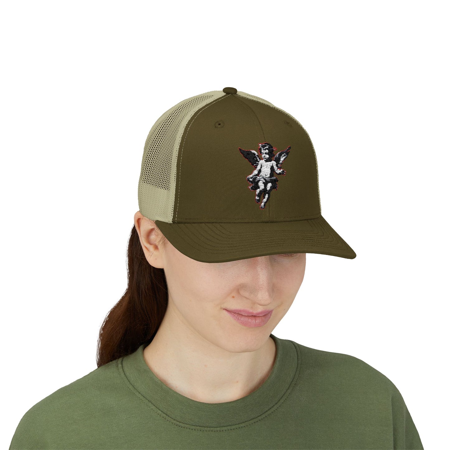 Angel Sequin Snapback Trucker Cap, Trendy Hat for Teens, Summer Style, Festival Wear, Gift for Friends, Casual Accessories