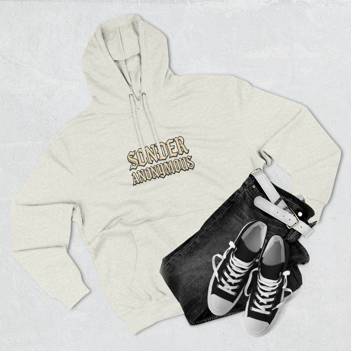 Sonder Anonymous Three-Panel Fleece Hoodie for Ultimate Comfort, Casual Style, Streetwear, Unique Gift, Everyday Wear