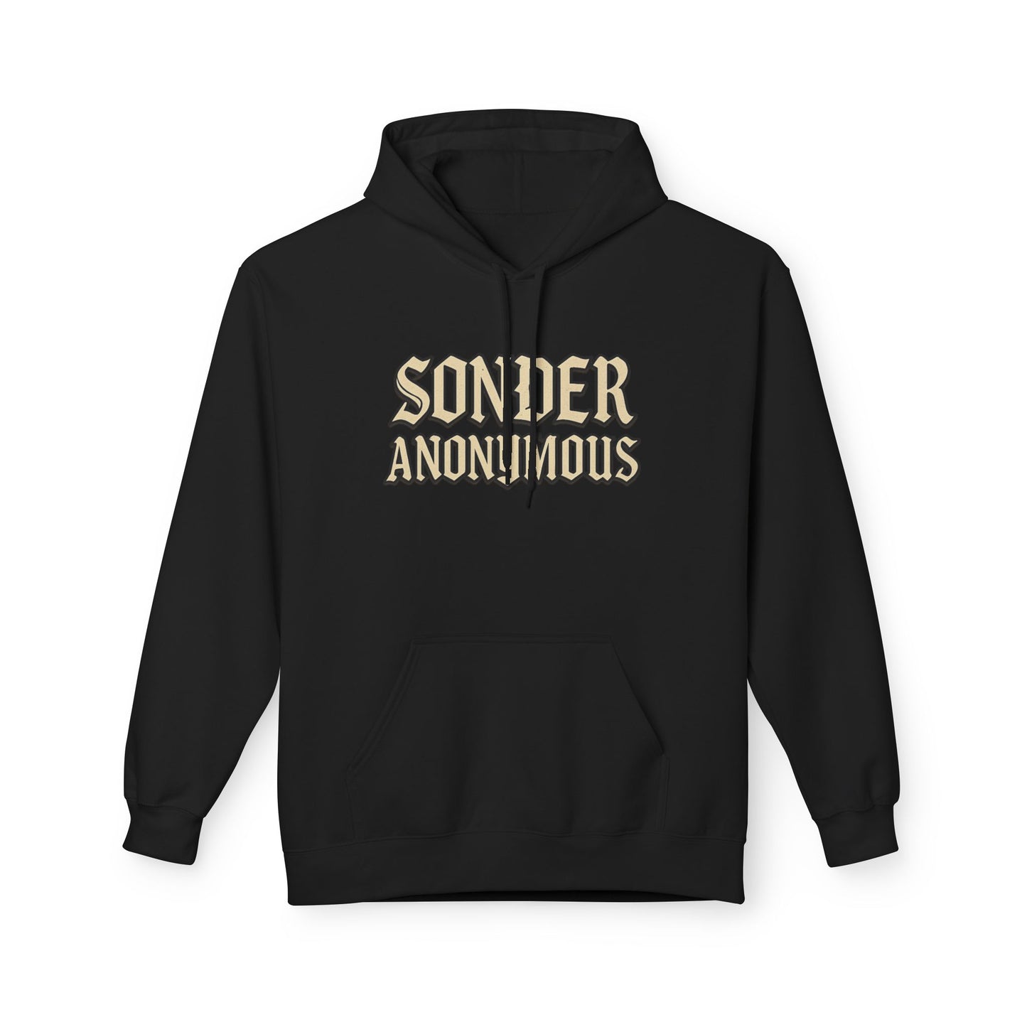 Sonder Anonymous Unisex Fleece Hoodie, Graphic Sweatshirt, Cozy Casual Wear, Gift for Friends, Streetwear Style