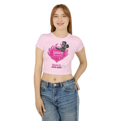 Sonder Anonymous Women's Baby Tee | Cute Graphic Crop Top for Casual Outfits, Perfect for Night Out, Summer Parties, Gift Ideas