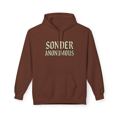 Sonder Anonymous Unisex Fleece Hoodie, Graphic Sweatshirt, Cozy Casual Wear, Gift for Friends, Streetwear Style