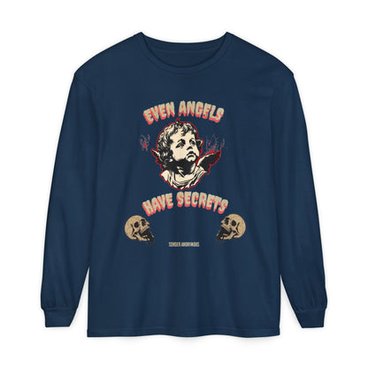 Edgy Angel Long Sleeve T-Shirt, Streetwear Fashion, Casual Wear, Unique Graphic Tee, Unisex Apparel, Gift for Him/Her