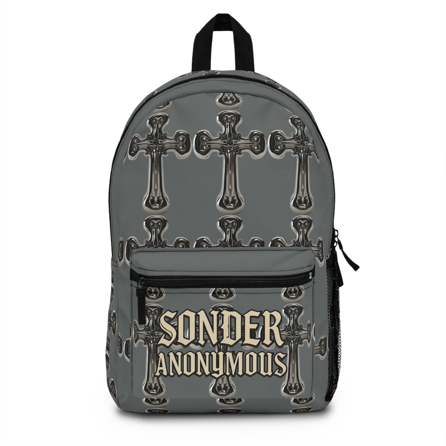 Sonder Anonymous Backpack with Cross Design – Stylish, Unique, Perfect for School, Travel, Gifts, or Everyday Use