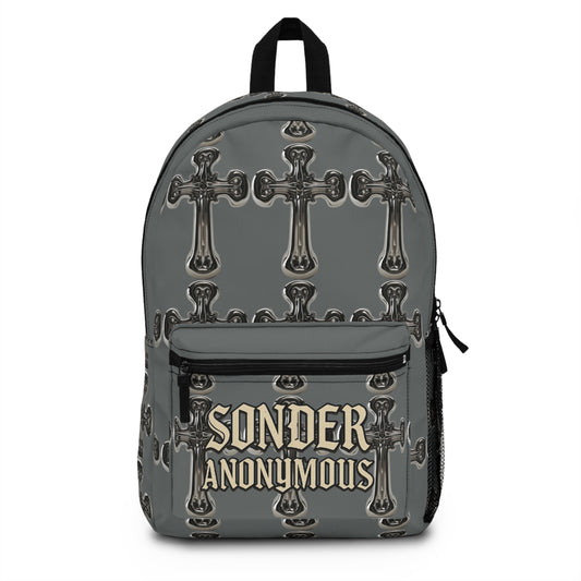 Sonder Anonymous Backpack with Cross Design – Stylish, Unique, Perfect for School, Travel, Gifts, or Everyday Use