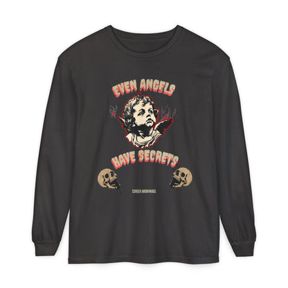 Edgy Angel Long Sleeve T-Shirt, Streetwear Fashion, Casual Wear, Unique Graphic Tee, Unisex Apparel, Gift for Him/Her