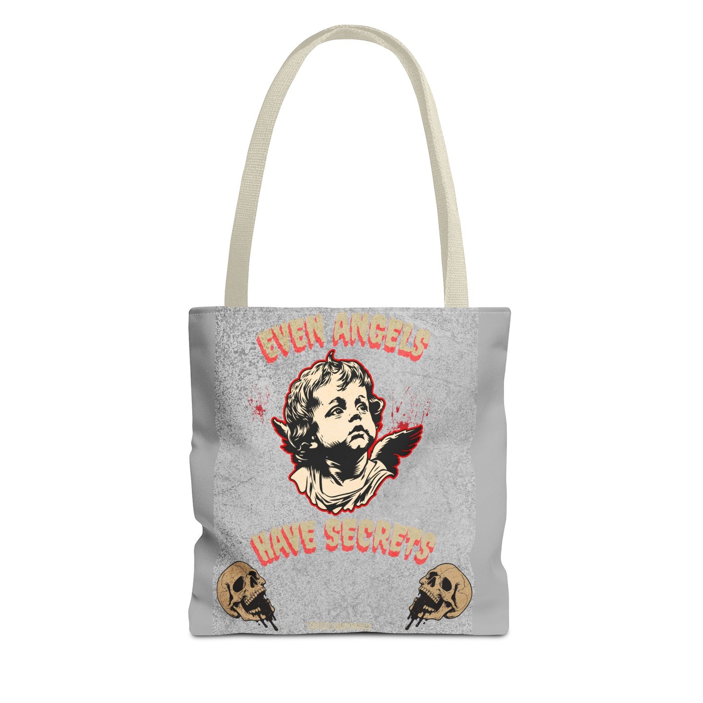 Gothic Tote Bag, Unique Angel Design, Everyday Carry, Artsy Shopping Bag, Alternative Fashion Accessory, Perfect Gift for Unique Souls