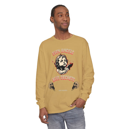 Edgy Angel Long Sleeve T-Shirt, Streetwear Fashion, Casual Wear, Unique Graphic Tee, Unisex Apparel, Gift for Him/Her